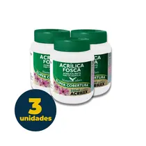 Tinta Acrilica Fosca 250ml Acrilex 519 Branca com 3 Unidades