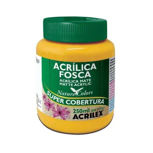 Tinta Acrilica Fosca 250ml Acrilex 505 Amarelo Ouro com 3 Unidades