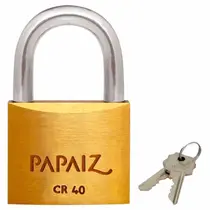 Cadeado Latão Tradicional 40mm Papaiz C/ 5 unidades