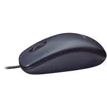 Mouse Com Fio Logitech M90 Preto, Design Ambidestro, Conexão USB, 3 Botões