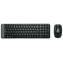 Kit Teclado e Mouse Sem Fio Logitech MK220 Preto, com Design Compacto, Conexão USB e Pilhas Inclusas