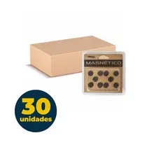Imã Quadro Branco Magnético 13mm Blister com 10 Unidades Ferrite Caixa com 30 Unidades