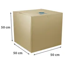 Caixa de Papelão Simples 50cm x 50cm x 50cm Casa do Papel TRAN004 com 25 Unidades