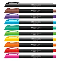 Hidrocor 10 Cores Faber-Castell Ponta Pincel Brush Super Soft com 6 unidades