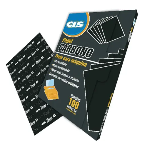 Carbono Filme Máquina Preto A4 21cm x 29,7cm Cis com 100 Unidades