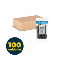 Abraçadeira preta nylon Frontec com 100 unidades