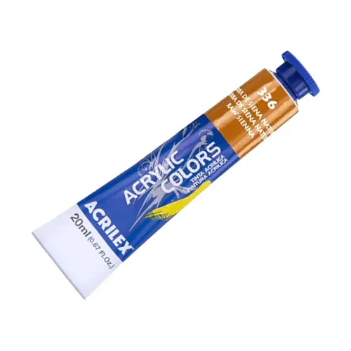 Tinta Óleo Bisnaga 20ml Acrilex Oil Colors Terra de Siena Natural 336