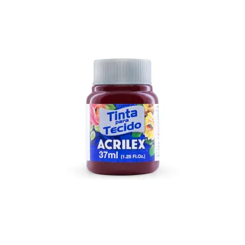 Tinta para Tecido Fosca 37ml Acrilex Vinho 565 com 12 Unidades