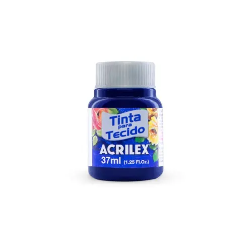 Tinta para Tecido Fosca 37ml Acrilex Azul Marinho 544 com 12 Unidades
