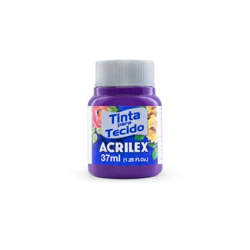 Tinta para Tecido Fosca 37ml Acrilex Violeta Cobalto 540 com 12 Unidades