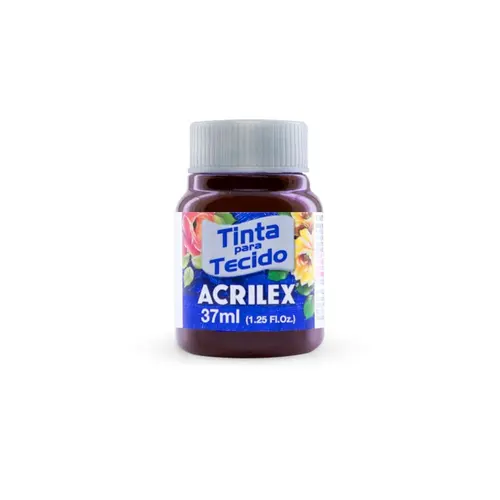 Tinta para Tecido Fosca 37ml Acrilex Terra Queimada 514 com 12 Unidades