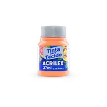 Tinta para Tecido Fosca 37ml  Acrilex Salmão 518 com 12 Unidades