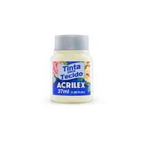 Tinta para Tecido Fosca 37ml Acrilex Marfim 529 com 12 Unidades