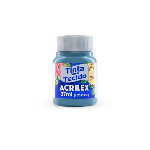 Tinta para Tecido Fosca 37ml Acrilex Cinza Lunar 574 com 12 Unidades