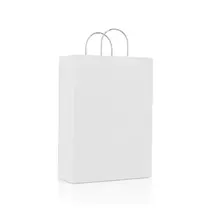 Sacola Papel Kraft G 30,5cmx11,5cmx42cm Cor Branca Com Alça 1000 Unidades