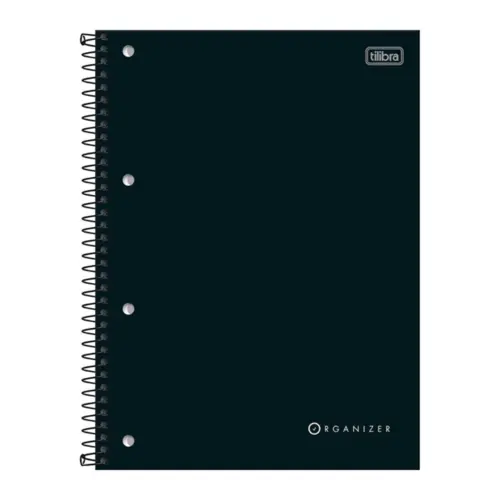 Caderno Executivo Universitário Tilibra Organizer 80 Folhas 200x275mm Capa Dura Espiral Pautado