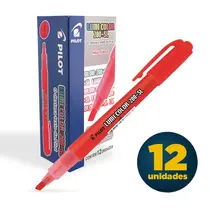 Marca Texto Pilot Lumi Color 200-SL Vermelho com 12 Unidades