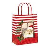 Sacola de Papel para Presente P 21,5cmx15cmx8cm Cromus Natal Rústica com 10 Unidades