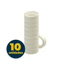 Fita Adesiva Colorida 12mmx10m Adere Branca com 10 Rolos