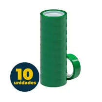 Fita Adesiva Colorida 12mmx10m Adere Verde com 10 Rolos