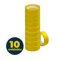 Fita Adesiva Colorida 12mmx10m Adere Amarela com 10 Rolos