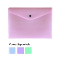 Pasta Envelope com Botão A4 Dello Serena Pastel Rosa com 30 Unidades