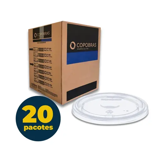 Tampa para Copo Térmico 120ml Copobras 50 Unidades com 20 Pacotes