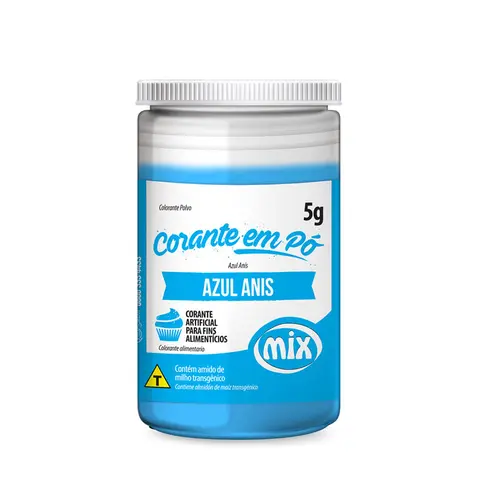 CORANTE EM PO COMESTIVEL 5G MIX AZUL ANIS 12 PCT