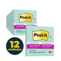 Recado Adesivo Removível 76mmx76mm Post-It 90 Folhas Menta com 12 Pacotes