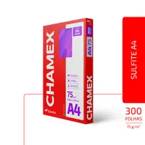 Papel Sulfite Tradicional Qualidade Chamex A4 75g 210x297mm 300 Folhas