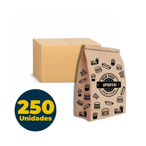 Saco Papel Kraft Fundo Chato 34cmX22cmX10,5cm Ref-10k Delivery com 250 unidades