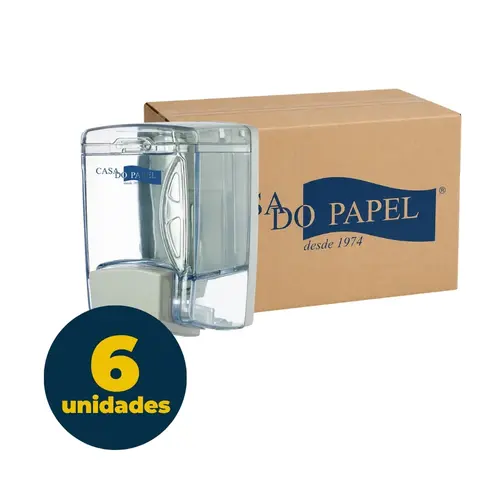 Saboneteira PC 13,3cmx8,1cmx11cm Com Reservatório Box 400ml Clear CDP com 06 Unidades