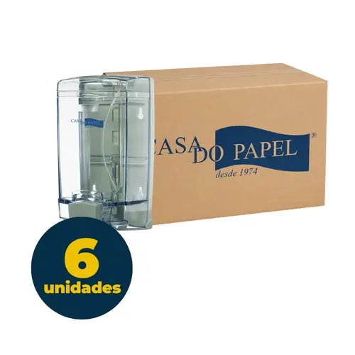 Saboneteira PC 22,9cmx12,3cmx10,1cm Com Reservatório Box 1000ml Clear CDP com 06 Unidades