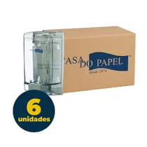Saboneteira PC 22,9cmx12,3cmx10,1cm Com Reservatório Box 1000ml Clear CDP com 06 Unidades