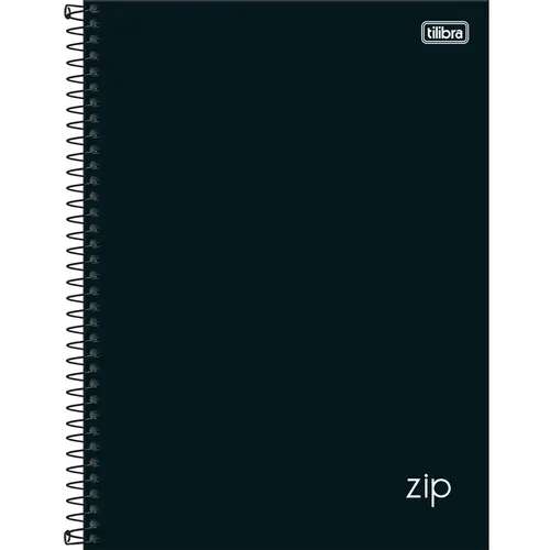 Caderno Universitário Capa Dura 1 Matéria 160 Folhas Tilibra Zip Preto com 04 Unidades
