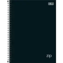 Caderno Universitário Capa Dura 1 Matéria 160 Folhas Tilibra Zip Preto com 04 Unidades
