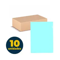 Pasta L Transparente A4 310mm x 220mm 0.20 micras Dello Serena Pastel Azul com 10 Unidades