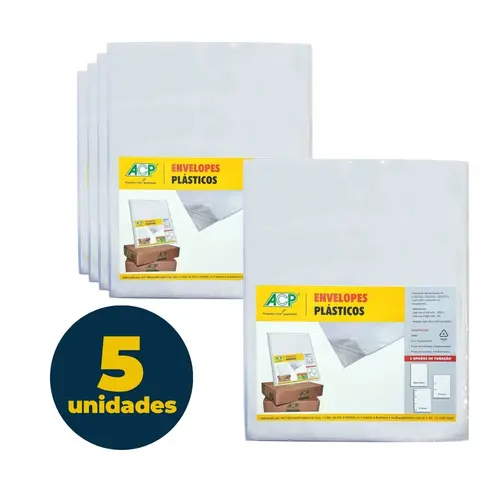 Saco Plástico A4 com 4 Furos 0.20 Micras 230mmx310mm 100 Unidades ACP com 03 Pacotes