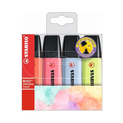 Marca Texto Stabilo Boss Pastel com 4 Cores - 70/4-3