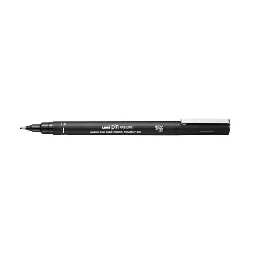 Caneta Nankin Uni Pin Fine Line 1.0mm Preta com 12 Unidades