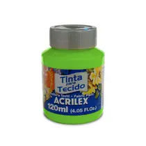 Tinta para Tecido Fosca 120ml Acrilex Verde Folha 510 com 3 Unidades