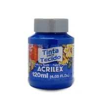 Tinta para Tecido Fosca 120ml Acrilex Azul Turquesa 501 com 3 unidades