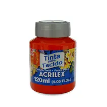 Tinta para Tecido Fosca 120ml Acrilex Vermelho Fogo 507 com 3 Unidades