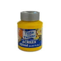 Tinta para Tecido Fosca 120ml Acrilex Amarelo Ouro 505 com 3 Unidades