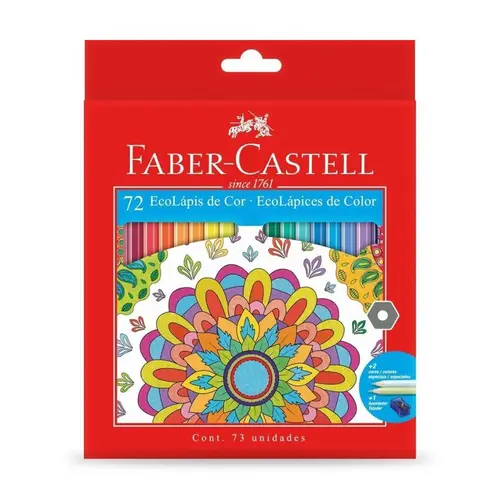 Lápis de Cor 72 Cores Sextavado EcoLápis Faber-Castell - 120172G 03 Caixas