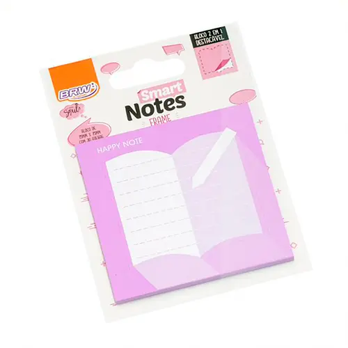 Bloco Adesivo Smart Notes 2 em 1 Frame Lilás 30 Folhas BRW