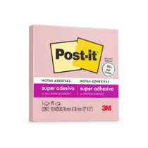 Bloco Recado Adesivo 76mmx76mm Post-It 90 Folhas Rosa Milênio