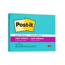 Bloco Recado Adesivo 76mmx102mm Post-It 90 Folhas Azul Elétrico
