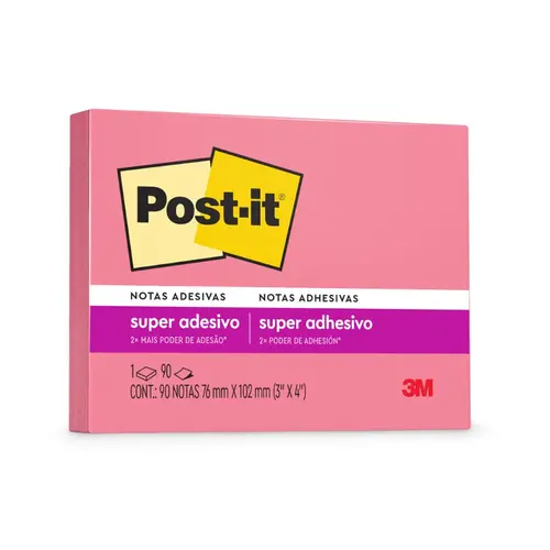 Bloco Recado Adesivo 76mmx102mm Post-It 90 Folhas Pink