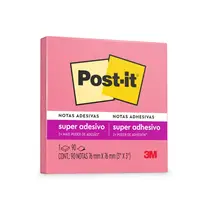 Bloco Recado Adesivo 76mmx76mm Post-It 90 Folhas Pink